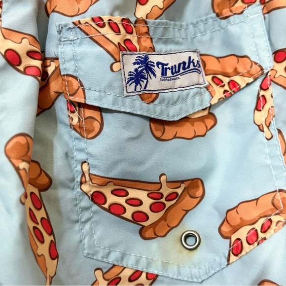 Men’s Pizza Slice Swim Shorts – Fun Summer Beach Trunks – Size M - Picture 4 of 7
